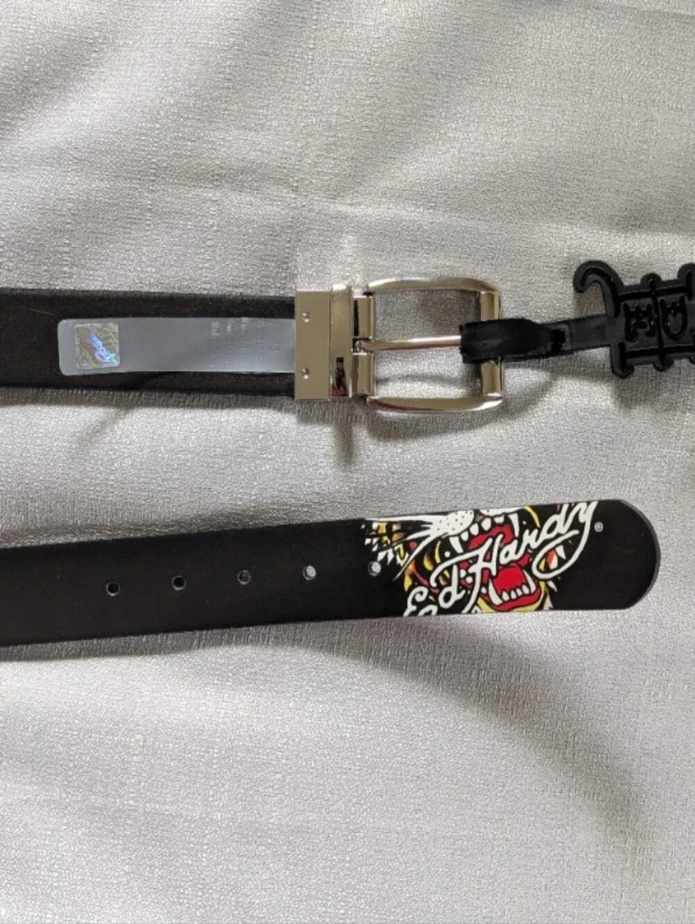Ed Hardy Surfside/ Tiger Tattoo Print Reversible Belt Men's Size 38 NEW!